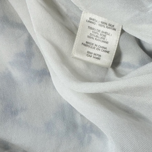 Rebecca Taylor Silk Maxi Dress Button Front Short Flutter Sleeve Blue White Sz 8 - Picture 14 of 16